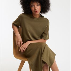 LA REDOUTE COLLECTIONS - Rechte Jurk - Kakigroen - Polyamide - Korte Mouwen