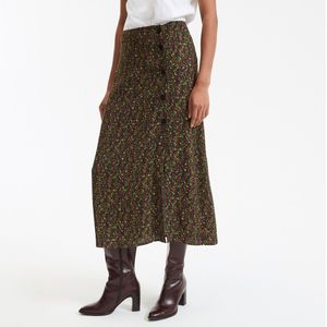 Wijde rok, bloemenprint, lang LA REDOUTE COLLECTIONS. Viscose materiaal. Maten 34 FR - 32 EU. Groen kleur