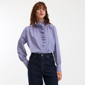 La Redoute Collections - Signature CHARLÈNE - Gestreept Hemd - Blauw - Katoen