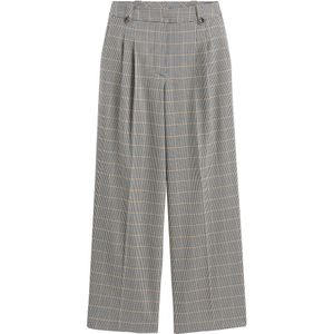 Wijde broek met pied-de-poule motief LA REDOUTE COLLECTIONS. Polyester materiaal. Maten 38 FR - 36 EU. Kastanje kleur