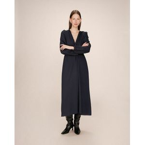 SHIRLEY GRACE & MILA - Lange Jurk - Marineblauw - Viscose Materiaal