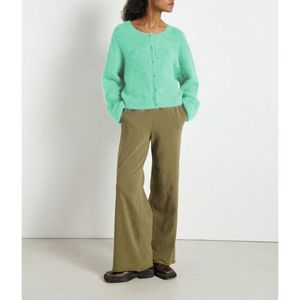 American Vintage - NIBY - Vest - Groen - Alpaca Materiaal - Knoopsluiting