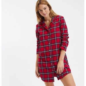 LA REDOUTE COLLECTIONS - Geruit Nachthemd - Rood - Flanel