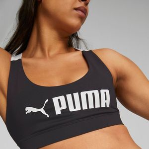 Sportbustier, matige steun, recycled materiaal PUMA. Polyester materiaal. Maten XS. Zwart kleur