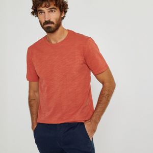 T-shirt met ronde hals en korte mouwen LA REDOUTE COLLECTIONS. Bio katoen materiaal. Maten XXL. Oranje kleur