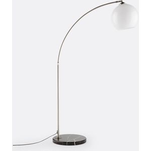 Bowata - Booglamp - Staal - Wit - Zwart Marmer en Acryl