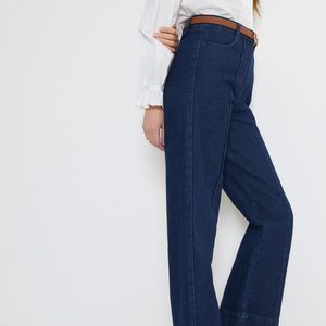 Wijde jeans met hoge taille LA REDOUTE COLLECTIONS. Denim materiaal. Maten 50 FR - 48 EU. Blauw kleur