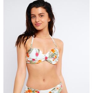 Bandeau Bikini-BH Ecru - 80% Polyamide, 20% Elasthan - Bloemenprint
