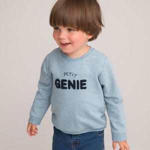 Sweater in molton met drukknopen achteraan LA REDOUTE COLLECTIONS. Katoen materiaal. Maten 5 jaar - 108 cm. Blauw kleur