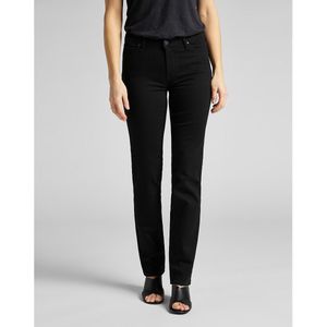Rechte jeans Marion Straight, standaard taille LEE. Denim materiaal. Maten Maat 26 (US) - Lengte 31. Zwart kleur