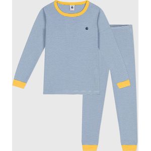 2-delige pyjama, milleraies PETIT BATEAU. Katoen materiaal. Maten 3 jaar - 94 cm. Blauw kleur