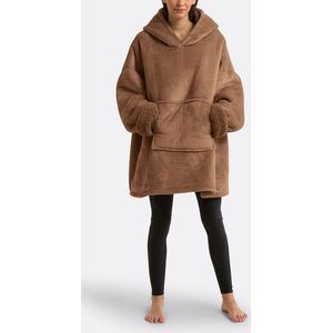 Javi - Plaid Fleece Sweater - Tabak - Unisex - 100% Gerecycled Polyester