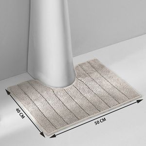 Badmatje voor rond WC/lavabo 1300g/m2, Zavara LA REDOUTE INTERIEURS.  materiaal. Maten 40 x 50 cm. Beige kleur