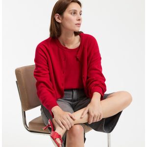LA REDOUTE COLLECTIONS - Vest - Rood - Wol - Knoopsluiting
