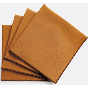 La Redoute Intérieurs - Tampa - Servetten - Karamel - Gewassen Katoen - Set van 4