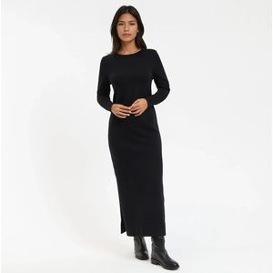 LA REDOUTE COLLECTIONS - Lange Trui-Jurk - Zwart - Viscose - Lange Mouwen