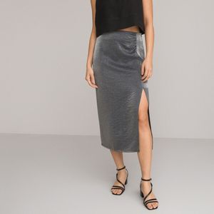 LA REDOUTE COLLECTIONS - Rechte Lange Rok - Zilvergrijs - Viscose