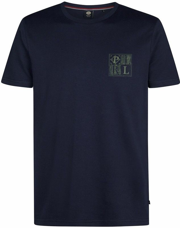 Petrol Industries - T-shirt - Marineblauw - Korte Mouwen - Logo op de Borst - Katoen