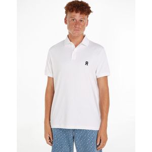 Rechte polo met geborduurd logo TOMMY HILFIGER. Katoen materiaal. Maten L. Wit kleur