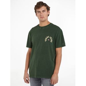 TOMMY JEANS - T-shirt - Groen - Katoen - Korte Mouwen - Ronde Hals