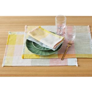 Set van 2 placemats in geverfd/geweven katoen, Formia