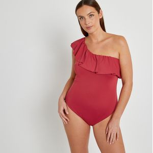 LA REDOUTE COLLECTIONS PLUS - Asymmetrisch Badpak - Rood - Polyester - Shapewear