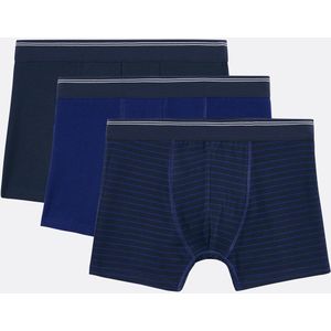 LA REDOUTE COLLECTIONS - Boxershorts - Blauw - Set van 3 - Katoen