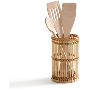 Keukengerei-houder in ajour bamboe, Tensil LA REDOUTE INTERIEURS.  materiaal. Maten één maat. Beige kleur
