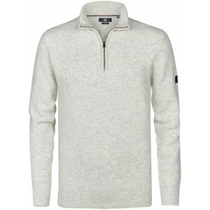 Trui met opstaande kraag en rits PETROL INDUSTRIES. Katoen materiaal. Maten L. Wit kleur