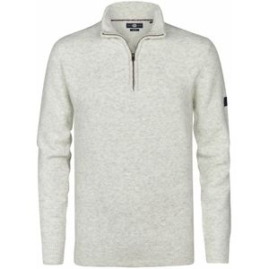 Trui met opstaande kraag en rits PETROL INDUSTRIES. Katoen materiaal. Maten L. Wit kleur