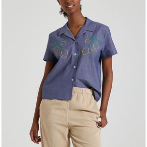 Blouse met korte mouwen SOUCHIER LEMONS MAISON LABICHE. Katoen materiaal. Maten S. Blauw kleur
