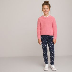 Jeggingbroek met bloemenprint LA REDOUTE COLLECTIONS. Katoen materiaal. Maten 7 jaar - 120 cm. Blauw kleur