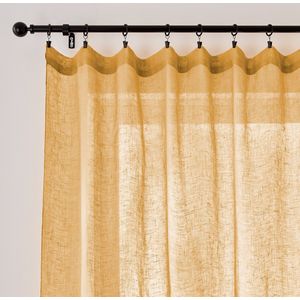 vidaXL Gordijn linnen-look verduisterend met ogen 290x245 cm antraciet | Leen Bakker