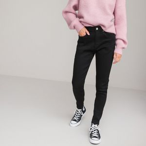 Skinny jeans met hoge taille LA REDOUTE COLLECTIONS. Katoen materiaal. Maten 14 jaar - 156 cm. Zwart kleur