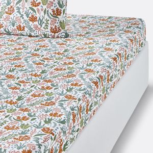 La Redoute Intérieurs - Hoeslaken - Wit - 100% Katoen - Waterplanten Print