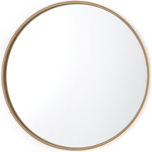Ronde spiegel met eikenhoutfineer Ø100 cm, Alaria LA REDOUTE INTERIEURS. Licht hout materiaal. Maten één maat. Kastanje kleur