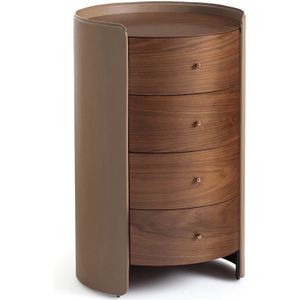 Commode nachtkastje notenhout/leer, Firmo