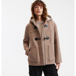 LA REDOUTE COLLECTIONS - Korte Duffelcoat - Mêleebeige - Wolmateriaal