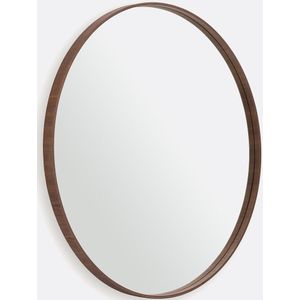Alaria - Ronde Spiegel - Kastanje Kleur - Fineer Notenhout - Ø120 cm