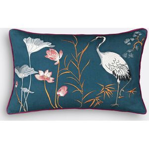 LA REDOUTE INTERIEURS - Grue - Kussenhoes - Blauw - 100% Satijnkatoen