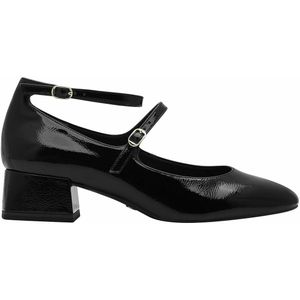 Pumps - Zwart - Lakleer - Blokhak - Slip-On