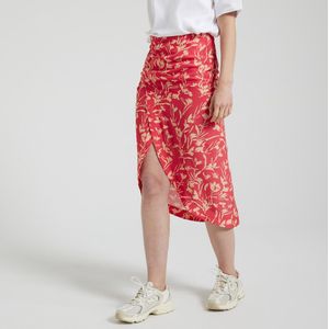 Lange rok met split SEE U SOON. Viscose materiaal. Maten 38 FR - 36 EU. Rood kleur