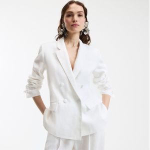 Iseult - Losvallende Blazer - Wit - Linnen