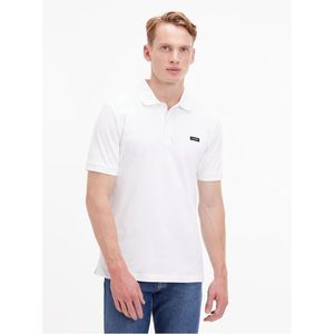 Polo slim piqué CALVIN KLEIN. Katoen materiaal. Maten XL. Wit kleur