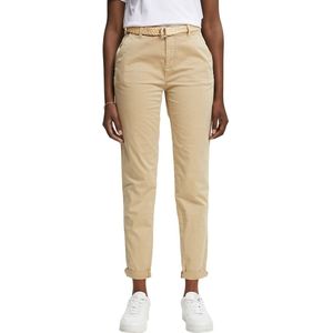 Broek, chino snit, L32 ESPRIT. Katoen materiaal. Maten 36 FR - 34 EU. Beige kleur