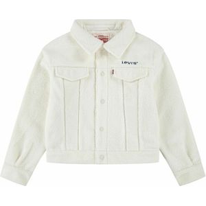 Jeansvest sherpa LEVI'S KIDS. Polyamide materiaal. Maten 10 jaar - 138 cm. Wit kleur