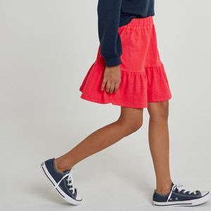 Rok met volants LA REDOUTE COLLECTIONS. Katoen materiaal. Maten 7 jaar - 120 cm. Rood kleur