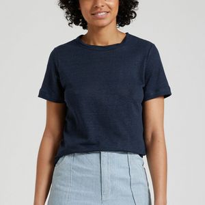 PETIT BATEAU - Iconic T-shirt - Blauw - Linnen