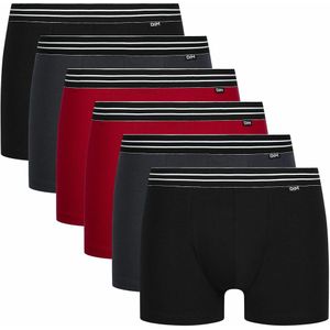 Set van 6 effen boxershorts Ecodim DIM. Katoen materiaal. Maten S. Zwart kleur