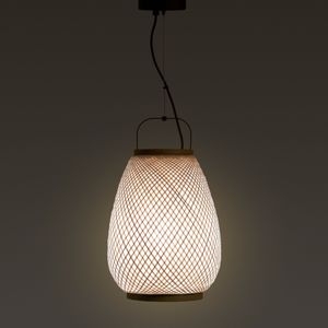 Hanglamp Titouan, design E. Gallina, Ø30 cm AM.PM. Bamboe materiaal. Maten één maat. Beige kleur